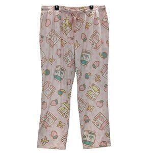Hello Kitty Pajama Pants Women Size 2X Kawaii Sanrio Loungewear Fruit Pastel Y2K